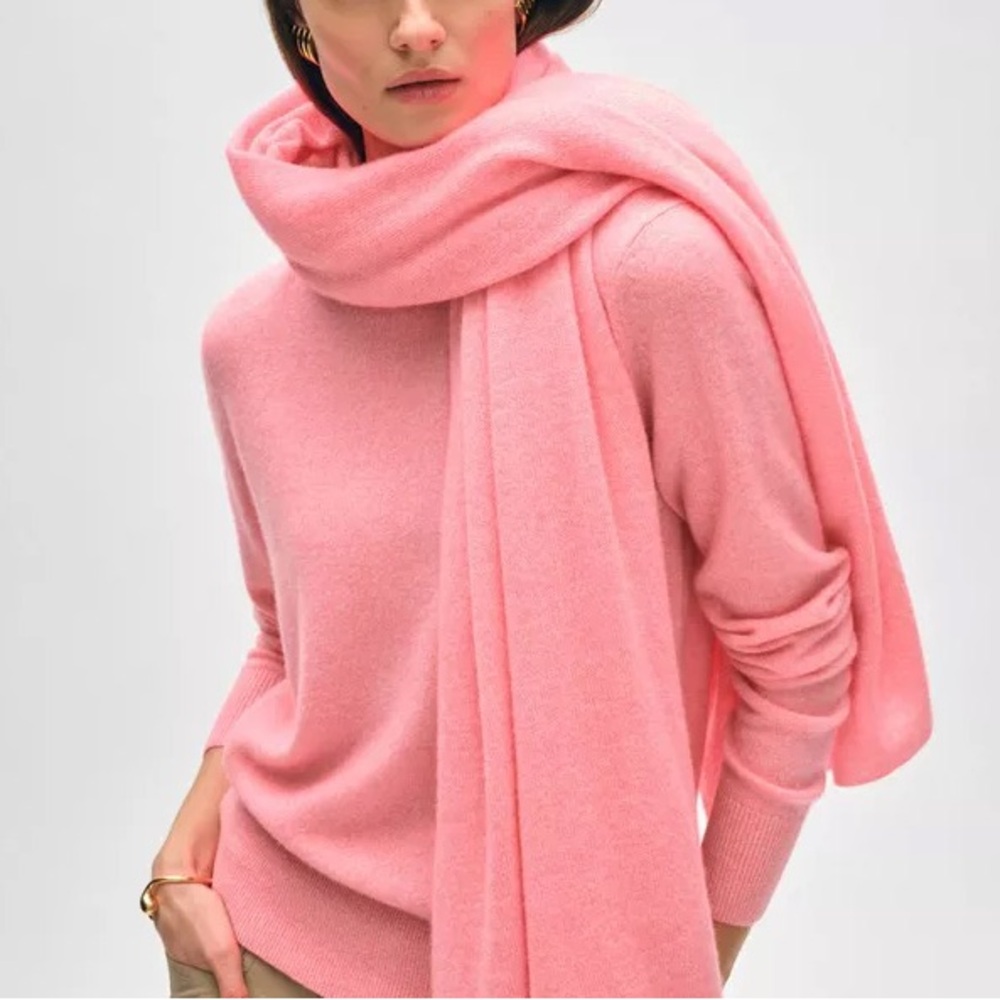 White + Warren Cashmere Travel Wrap | Guava Pink | $385 Retail